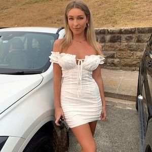 White Fox Force of Nature Mini Dress- White